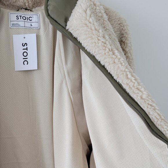 Fleece jacket - Oatmeal, high-pile, STOIC - Picture 3 of 5